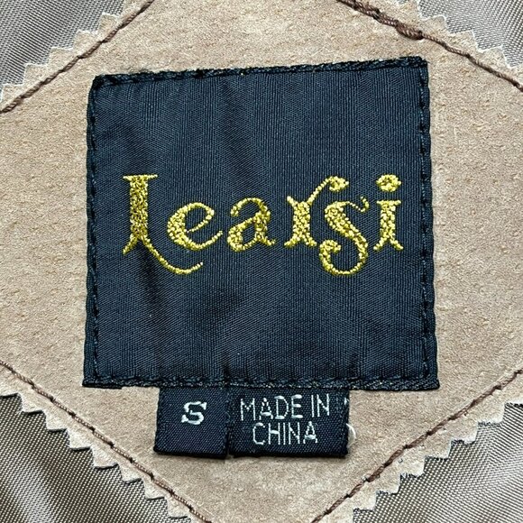 Learsi Mens Suede Leather Vest sz S Tan Snap Front Pockets Ranch Western - Picture 6 of 10